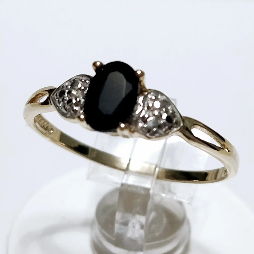 0.50ct Sapphire 10K Gold Oval Solitaire Ring Womens Size 7 - Picture 10 of 16